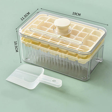 Ice Cube Tray with Lid and Bin for Freezer Chilling Drinks Coffee Juice