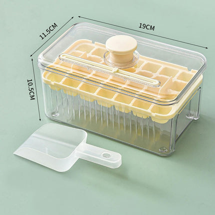 Ice Cube Tray with Lid and Bin for Freezer Chilling Drinks Coffee Juice