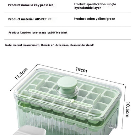 Ice Cube Tray with Lid and Bin for Freezer Chilling Drinks Coffee Juice