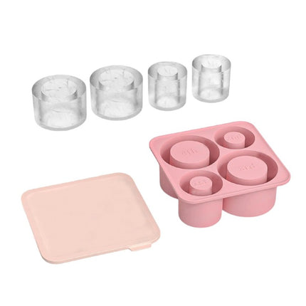 All-in-one Ice Tray for Tumbler Cup Silicone Ice Cube Molds Half Cup