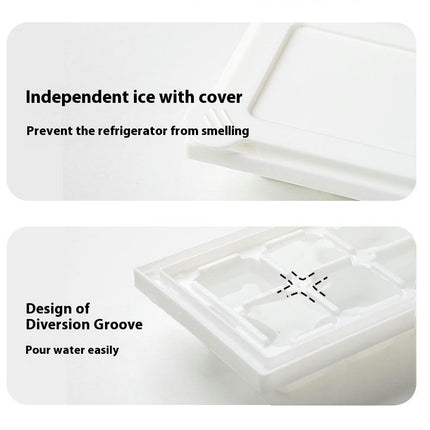 2 in 1 Ice Tray with Lid - Rotating to Get Ice Cube Trays Easy Release