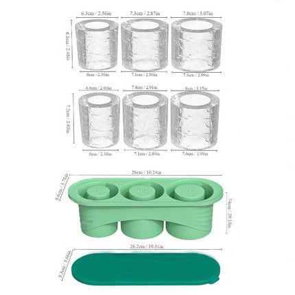 All-in-one Ice Tray for Tumbler Cup Silicone Ice Cube Molds Half Cup