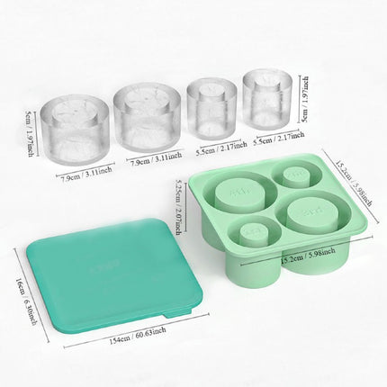 All-in-one Ice Tray for Tumbler Cup Silicone Ice Cube Molds Half Cup