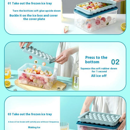 Food-grade Ice Cube Tray with Lid and Storage Bin - for Freezer