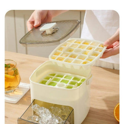 Press Ice Cube Trays Double Layer Ice Cube Mold Easy Release Ice