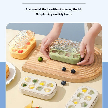 Ice Cube Tray - Pressing Ice Tray with Lid Reusable Ice Cube Trays