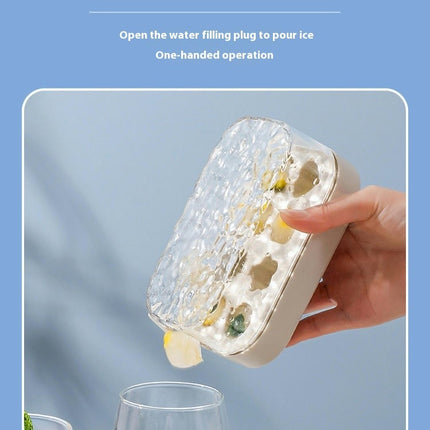 Ice Cube Tray - Pressing Ice Tray with Lid Reusable Ice Cube Trays