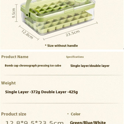 Ice Cube Trays with Lid and Bin - for Outdoor Picnics Camping