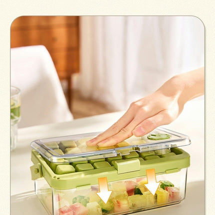 Ice Cube Trays with Lid and Bin - for Outdoor Picnics Camping