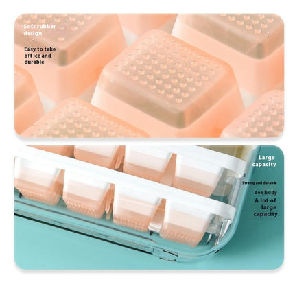 Ice Cube Tray with Lid and Bin Silicone Ice Cube Molds Easy Release