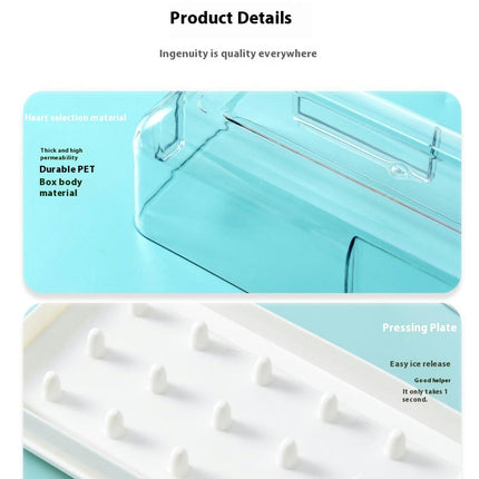 Ice Cube Tray with Lid and Bin Silicone Ice Cube Molds Easy Release