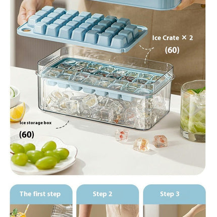 Ice Maker Tray - Easy Release Press Ice Cube Maker Molds for Freezer