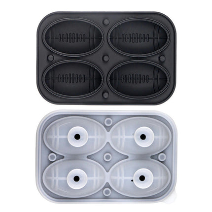 Rugby Ball Ice Cube Tray with Lid Large Silicone Round Ice Cube Mold