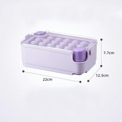 Ice Cube Trays with Lid and Bin Press 2 Keys to Quickly Release Ice