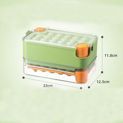 Ice Cube Trays with Lid and Bin Press 2 Keys to Quickly Release Ice