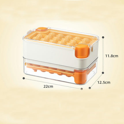 Ice Cube Trays with Lid and Bin Press 2 Keys to Quickly Release Ice