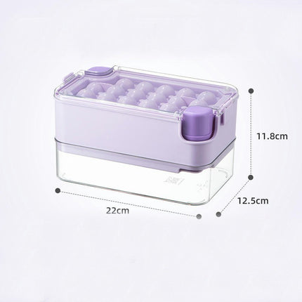 Ice Cube Trays with Lid and Bin Press 2 Keys to Quickly Release Ice