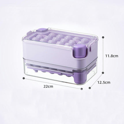 Ice Cube Trays with Lid and Bin Press 2 Keys to Quickly Release Ice