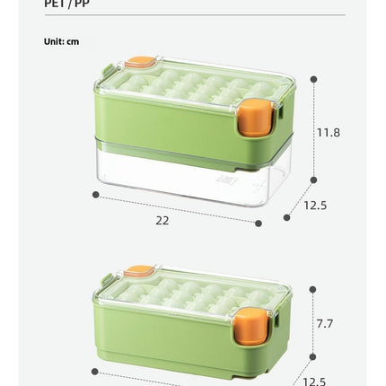 Ice Cube Trays with Lid and Bin Press 2 Keys to Quickly Release Ice