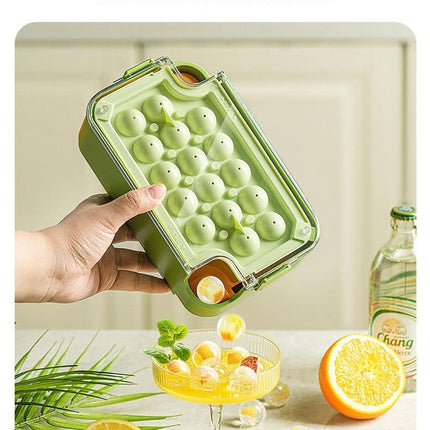 Ice Cube Trays with Lid and Bin Press 2 Keys to Quickly Release Ice