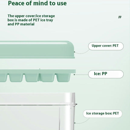 Ice Cube Trays for Freezer - with Lid and Bin Easy Release Silicone