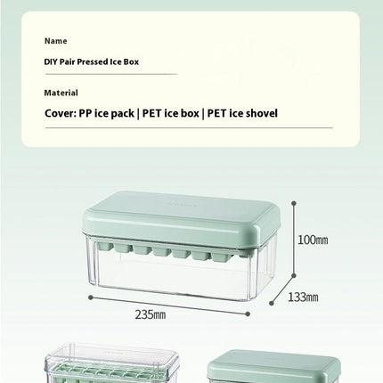 Ice Cube Trays for Freezer - with Lid and Bin Easy Release Silicone