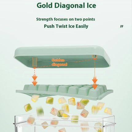 Ice Cube Trays for Freezer - with Lid and Bin Easy Release Silicone