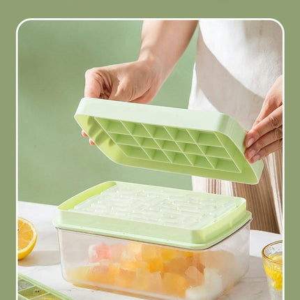 Silicone Ice Cube Trays for Freezer - with Lid and Bin Easy Release Ice