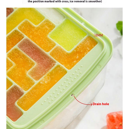 Silicone Ice Cube Trays for Freezer - with Lid and Bin Easy Release Ice