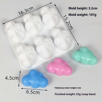 3D Cute Cloud Shape Silicone Mold Chocolate Fondant Molds Ice Cube Tray