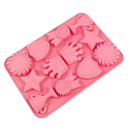 Silicone Ice Cube Mold Crown Stars Medal Trophy Shape Chocolate Trays for Kitchen