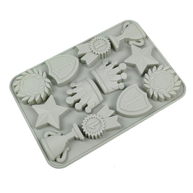 Silicone Ice Cube Mold Crown Stars Medal Trophy Shape Chocolate Trays for Kitchen