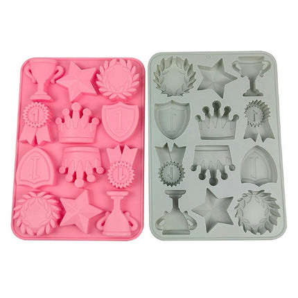 Silicone Ice Cube Mold Crown Stars Medal Trophy Shape Chocolate Trays for Kitchen