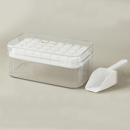 Ice Cube Tray with Bin and Lid Molds Easy Release Ice Box Container