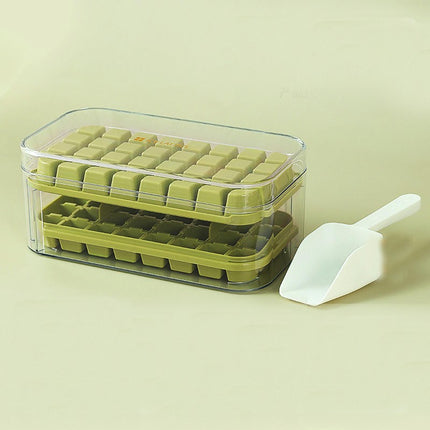 Ice Cube Tray with Bin and Lid Molds Easy Release Ice Box Container