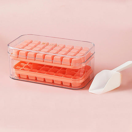 Ice Cube Tray with Bin and Lid Molds Easy Release Ice Box Container