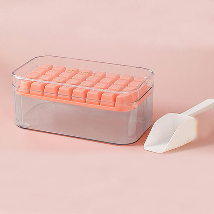 Ice Cube Tray with Bin and Lid Molds Easy Release Ice Box Container