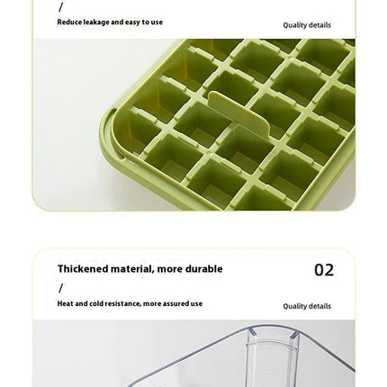 Ice Cube Tray with Bin and Lid Molds Easy Release Ice Box Container