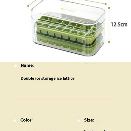 Ice Cube Tray with Bin and Lid Molds Easy Release Ice Box Container