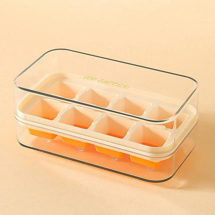 Ice Cube Tray with Lid and Bin Nugget Ice Trays Kit Pop the Ice and Store