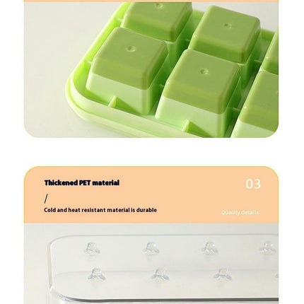 Ice Cube Tray with Lid and Bin Nugget Ice Trays Kit Pop the Ice and Store