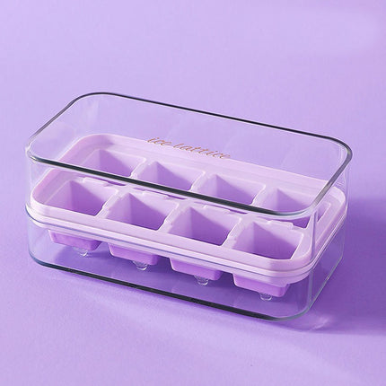 Ice Cube Tray with Lid and Bin Nugget Ice Trays Kit Pop the Ice and Store