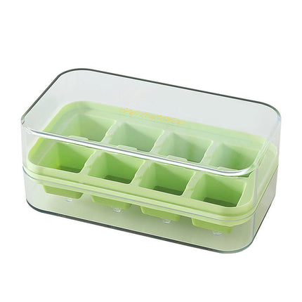 Ice Cube Tray with Lid and Bin Nugget Ice Trays Kit Pop the Ice and Store