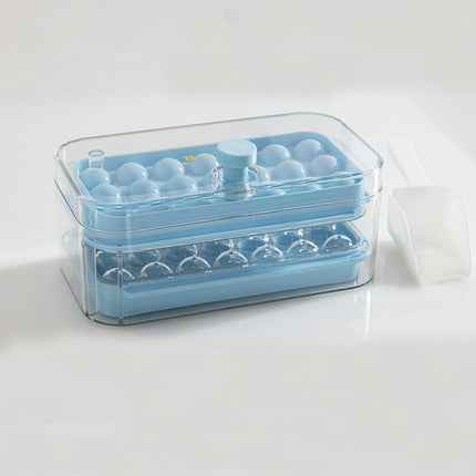 Ice Ball Box Circular Ice Tray with Lid & Bin Holds - Space-Saving