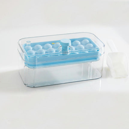 Ice Ball Box Circular Ice Tray with Lid & Bin Holds - Space-Saving