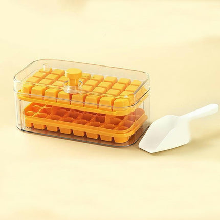 Ice Cube Trays for Freezer - with Lid Bin Maker Mold for Freezer