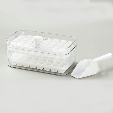 Ice Cube Trays for Freezer - with Lid Bin Maker Mold for Freezer