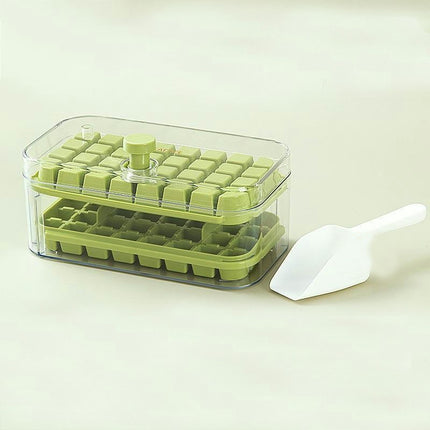 Ice Cube Trays for Freezer - with Lid Bin Maker Mold for Freezer