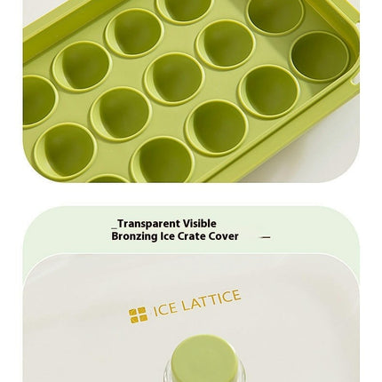 Ice Ball Box Circular Ice Tray with Lid & Bin Holds - Space-Saving