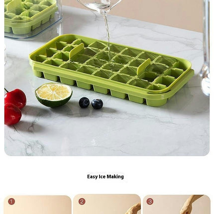 Ice Cube Trays for Freezer - with Lid Bin Maker Mold for Freezer